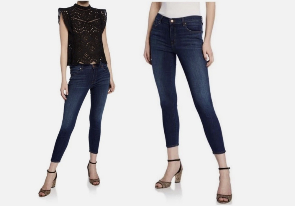 J Brand Jeans Capri Dark Vintage Blue Denim Skinny Classic Stretch USA Size 28